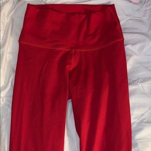 bright red fabletics leggings